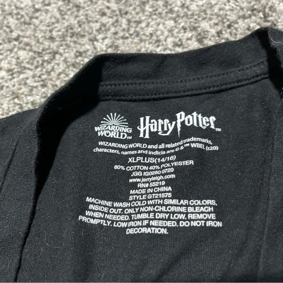 Wizarding World T-Shirt Kids Size XL (14-16) Harry Potter Black Long Sleeve - Picture 5 of 6